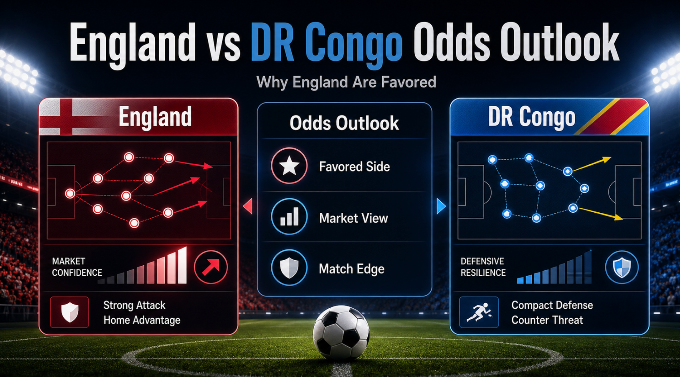 Perspectiva de Cuotas Inglaterra vs RD Congo: Por Qué Inglaterra es Favorita