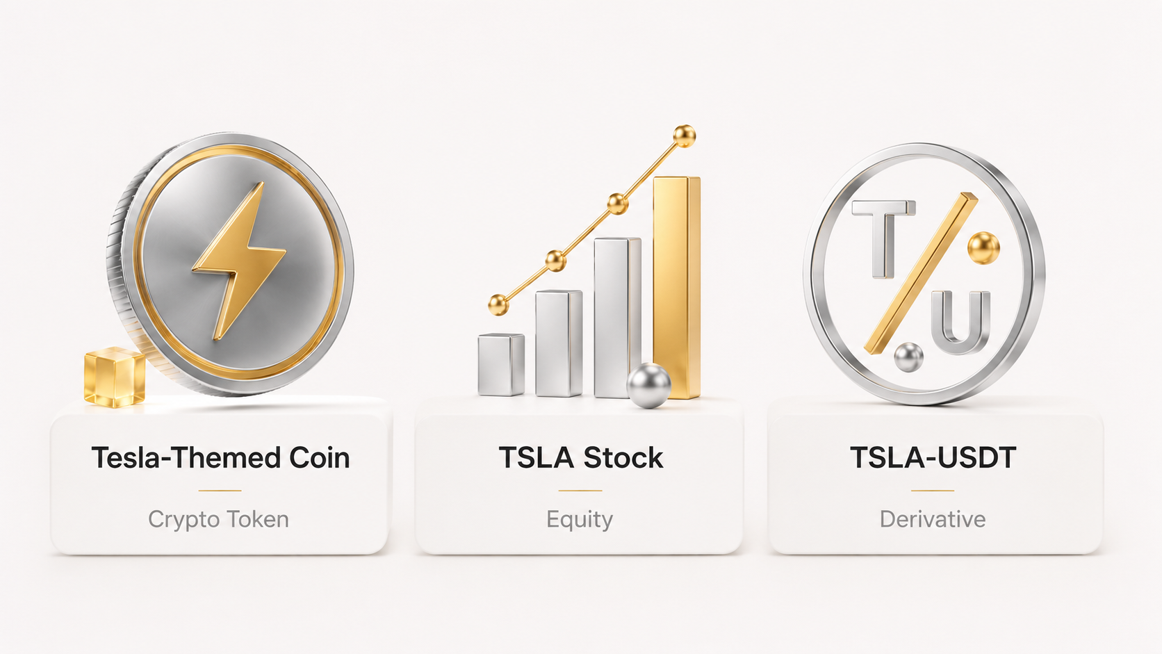 Tesla-themed coin, TSLA stock and TSLA-USDT derivative comparison