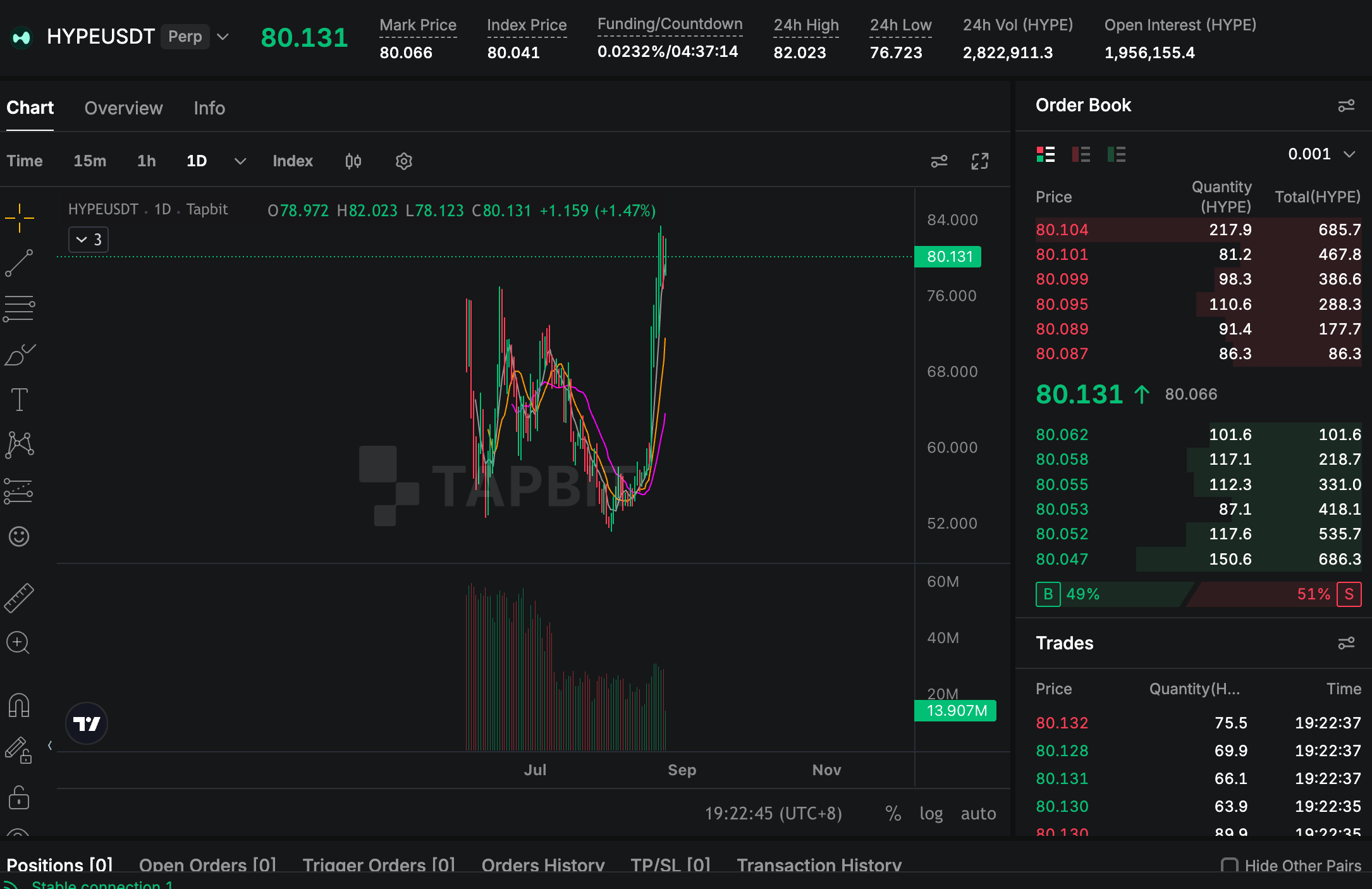HYPE USDT 선물 차트