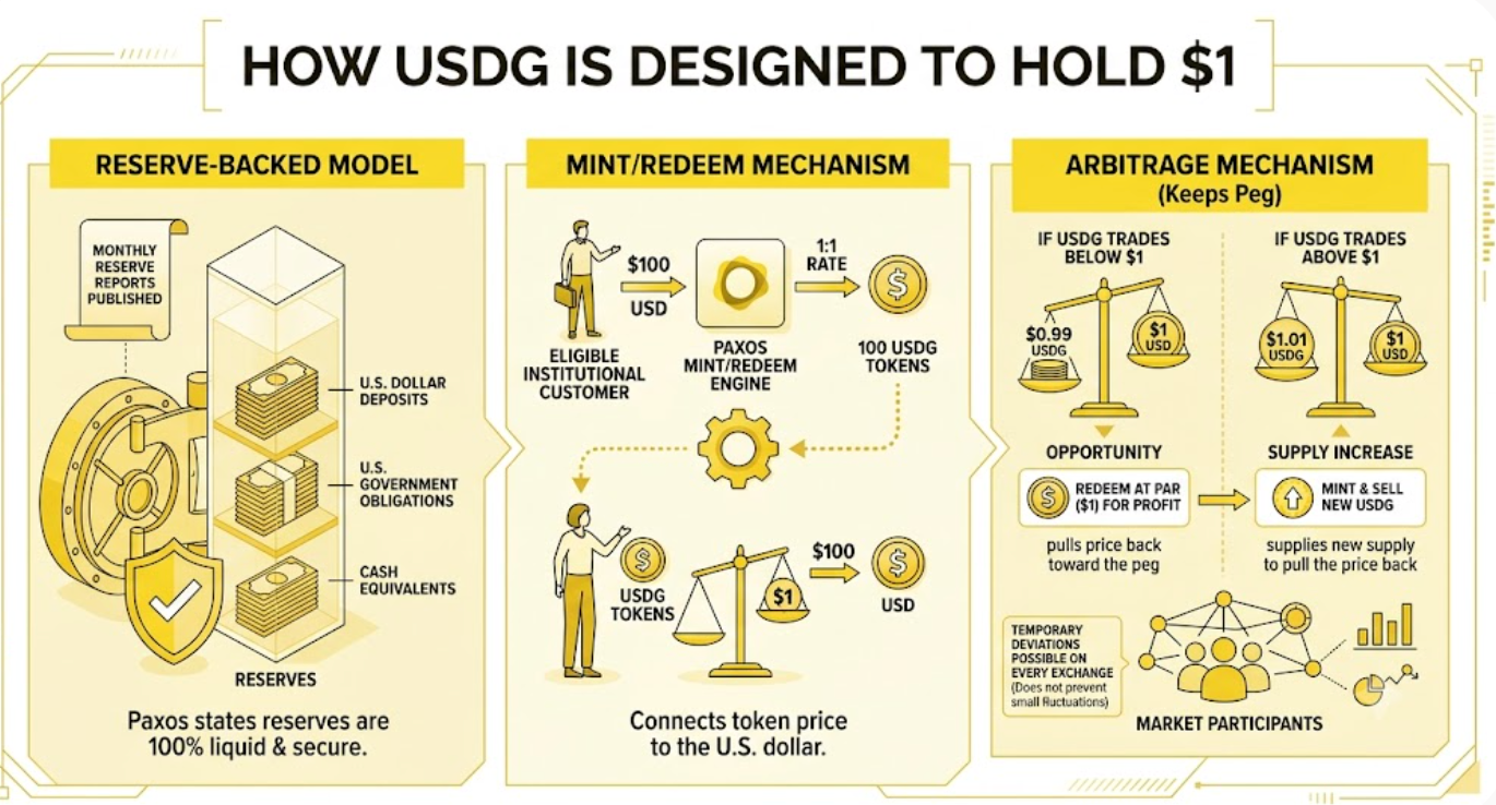 Come USDG è Progettato per Mantenere $1